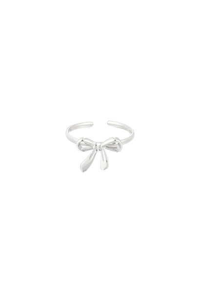 Elegant Adjustable Bow Knot Ring in Silver & Gold