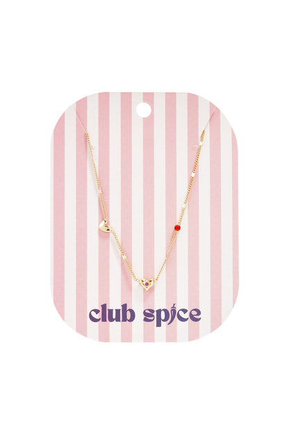 Necklace with hearts stones and pattern