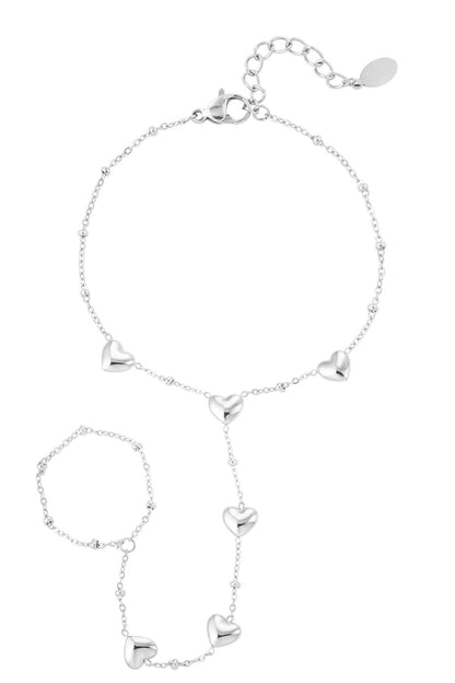 Elegant Hand Chain Bracelet in Silver & Gold