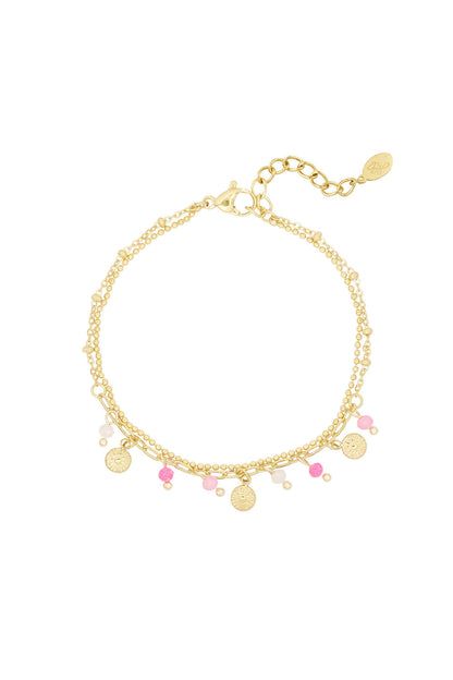 Stylish Stainless Steel Charm Bracelets in Pink, Blue, Orange