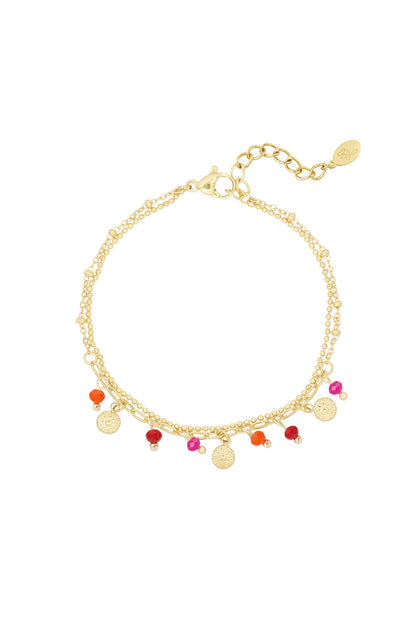 Stylish Stainless Steel Charm Bracelets in Pink, Blue, Orange