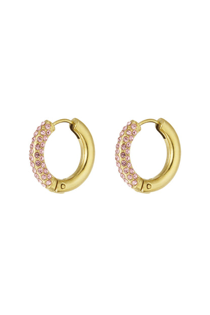 Stylish Pink, Green, and Gold Hoop Earrings for Women