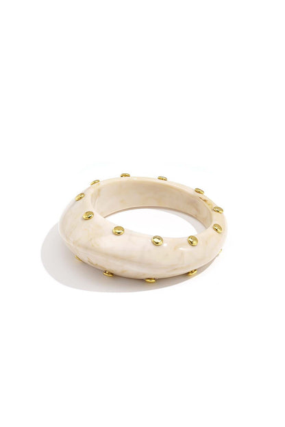 Resin bangle bracelet with studs