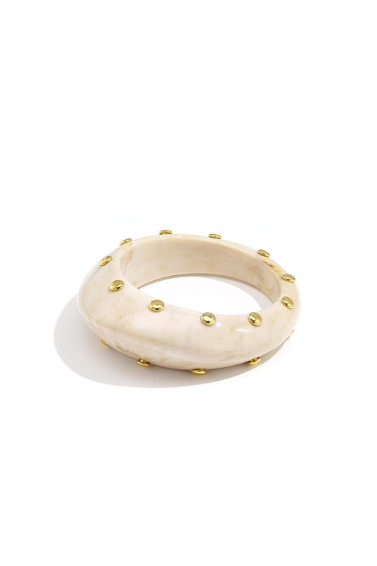 Resin bangle bracelet with studs