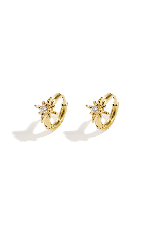 Hoop earrings with shooting star and stone