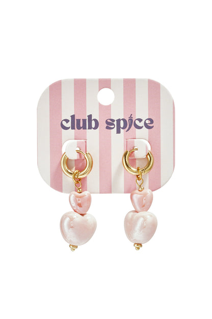 Sweet Pink Heart Beads Earrings for Romantic Spring/Summer