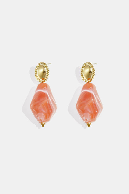 Earrings with natural stone look