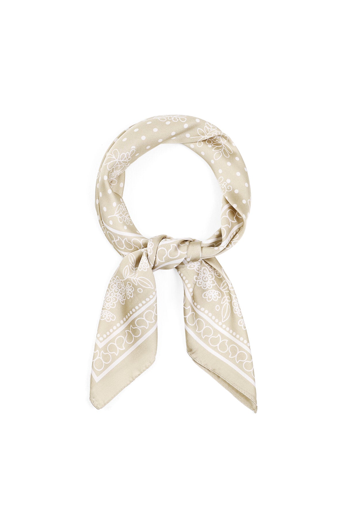 Elegant Beige Polka Dot Summer Scarf for Women