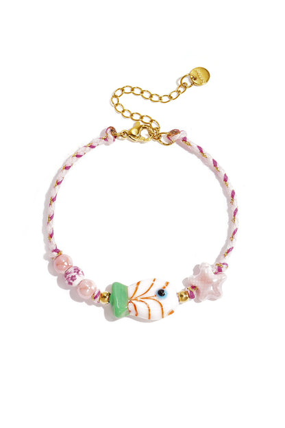 Charming Pink & Blue Beaded Bracelet for Spring/Summer