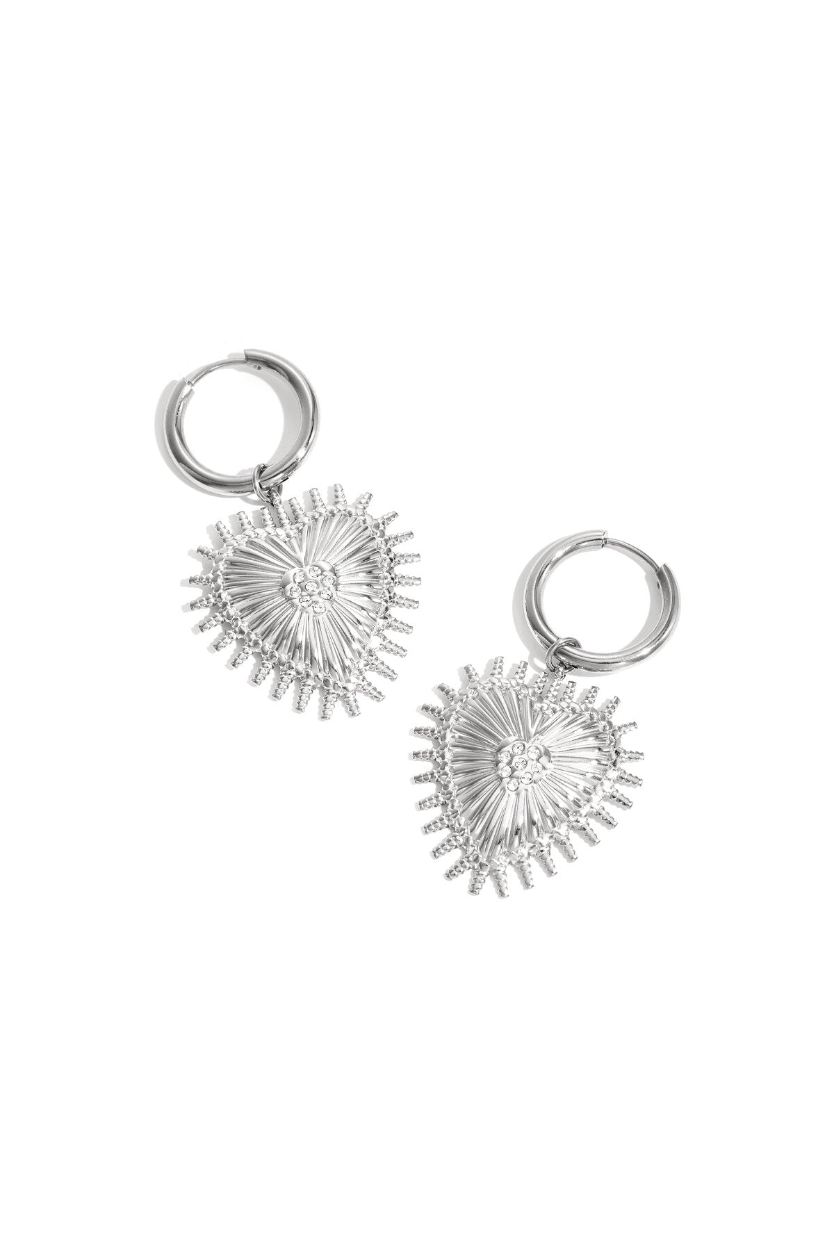 90 NOTES Stainless Steel Drop Earrings Heart