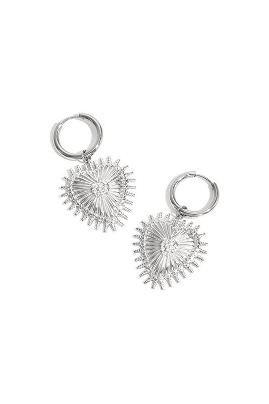 90 NOTES Stainless Steel Drop Earrings Heart
