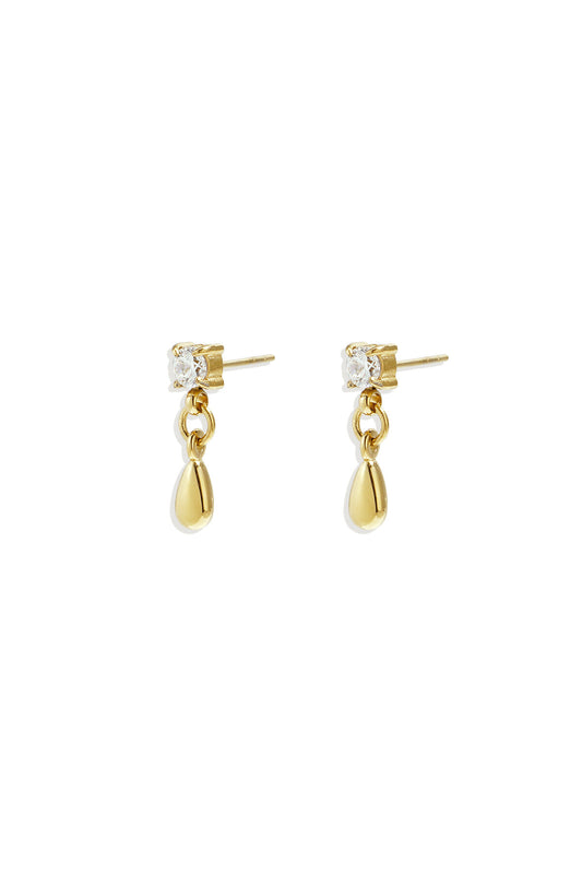 Stud earrings with dangling drop