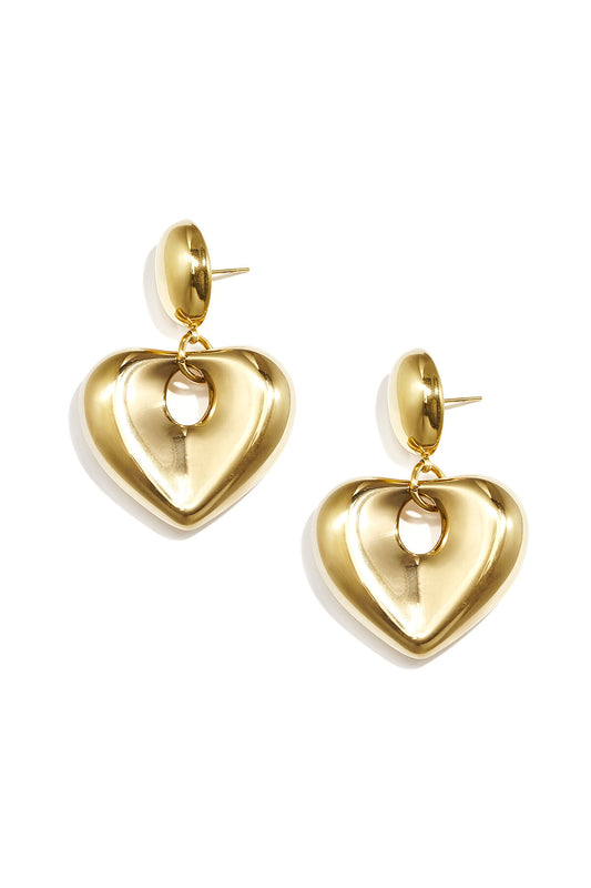 Statement puffy heart earrings