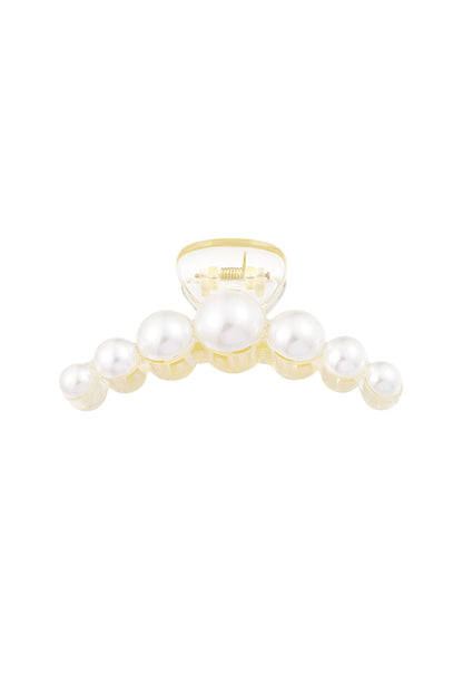 Elegant Plastic Hair Clips in White and Black
