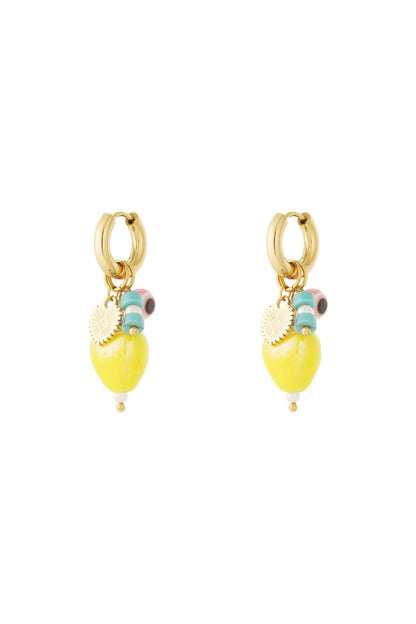 Charming 14K Gold Plated Heart Drop Earrings