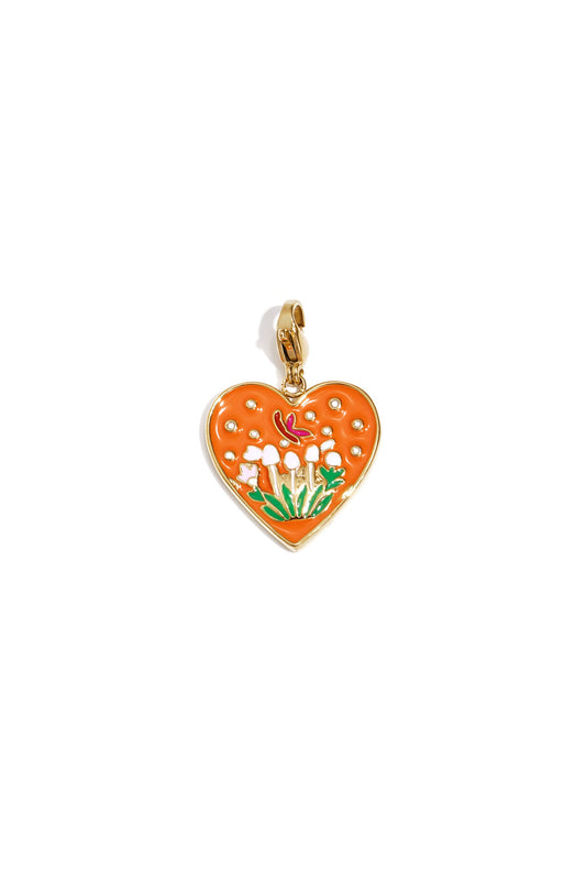 Jewelry charm heart with tulips DIY