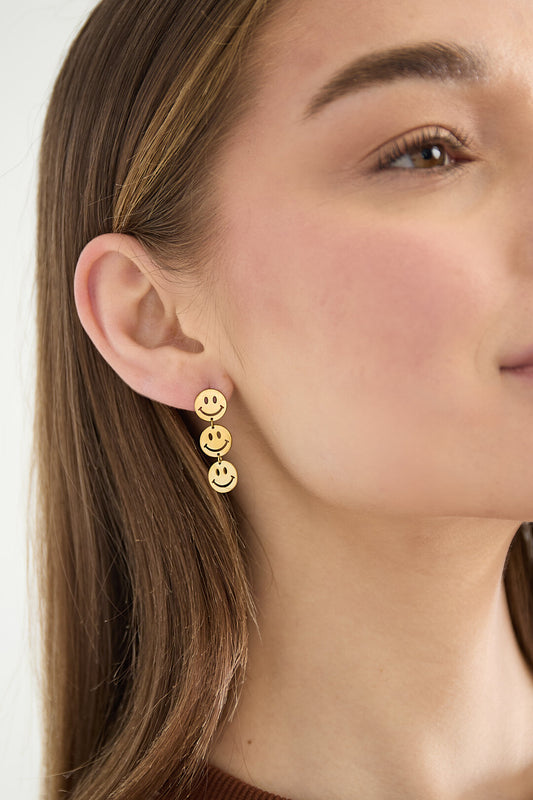 Stainless Steel Dangle Earrings Smiling face Casual Daily Simple Series Women's jewelry