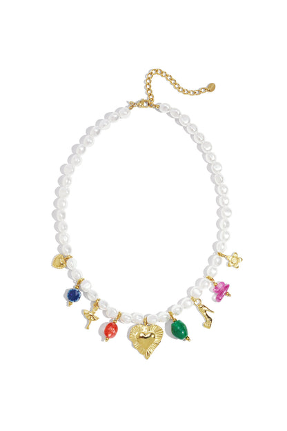 Imitation Pearl Beaded Necklaces Heart Casual Daily Romantic Series Women's jewelry