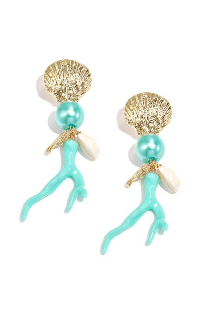 Romantic Shell Dangle Earrings for Summer Vacation