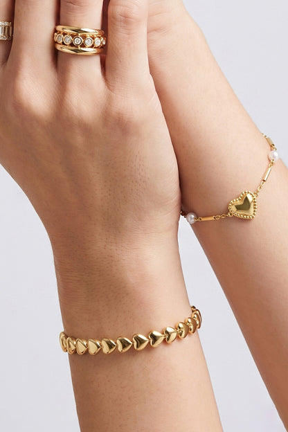 Elegant Gold Heart Cuff Bracelet for Everyday Wear