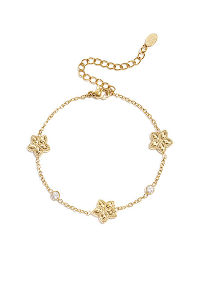Elegant Simple Flower Charm Bracelet for Women