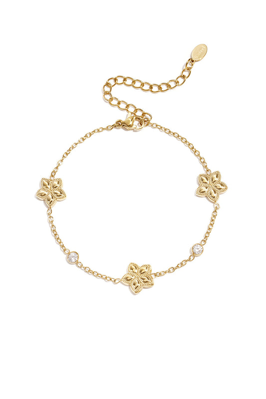 Elegant Simple Flower Charm Bracelet for Women