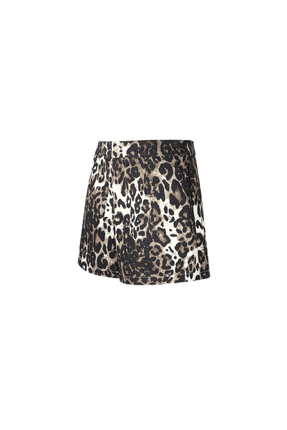 Cotton Women's Shorts Leopard Print High Waist