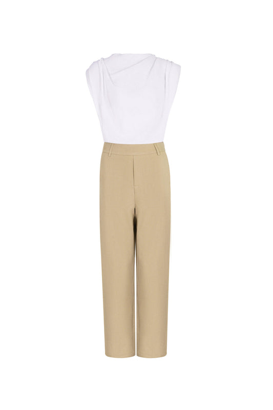 Cotton Blend Women's Wide Leg Bodysuit Spring/Summer Comfort Fit