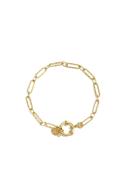 Bracelet with front clasp and alternating links