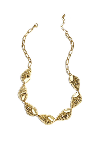 Stylish Gold-Color Stainless Steel Shell Necklace