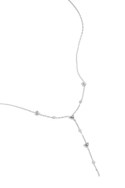 Y-line necklace with filled hearts