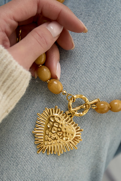 Chic Heart Beaded Necklace for Spring/Summer