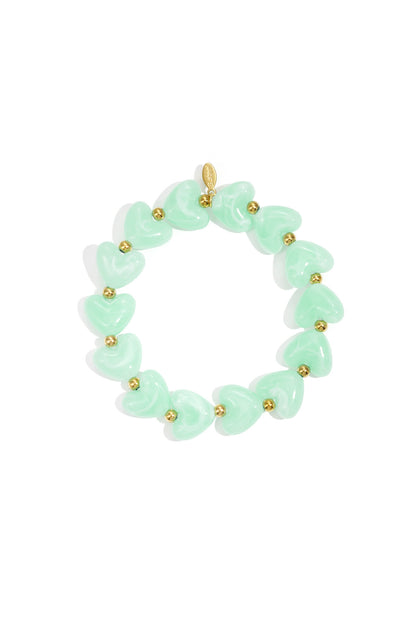 Elastic heart beaded bracelet