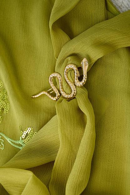 Stylish Gold Snake Brooch - Perfect for Daily Wear