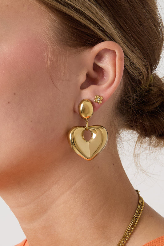 Statement puffy heart earrings
