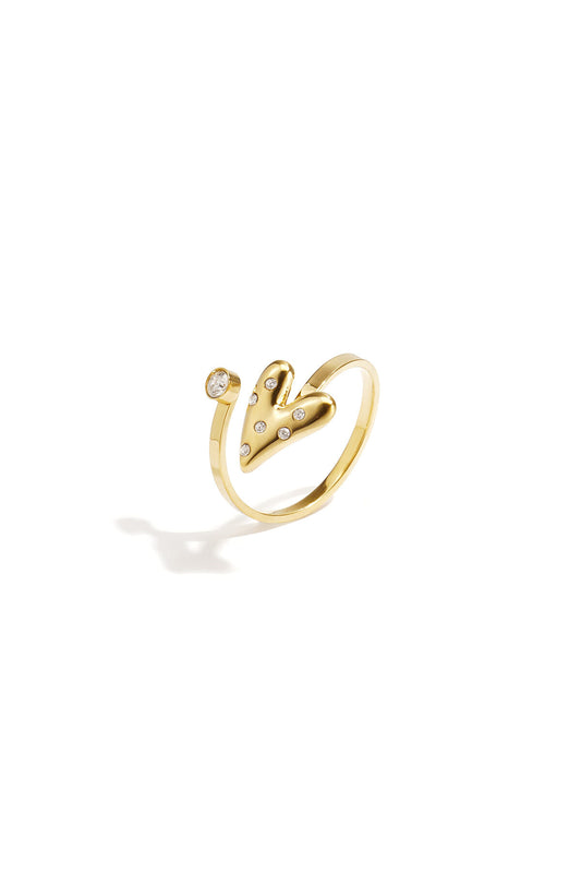 14K Gold Plated Stainless Steel Minimalist Rings Heart Casual Simple Series Women's jewelry