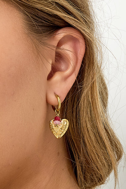 Stylish Gold Heart Drop Earrings for Women
