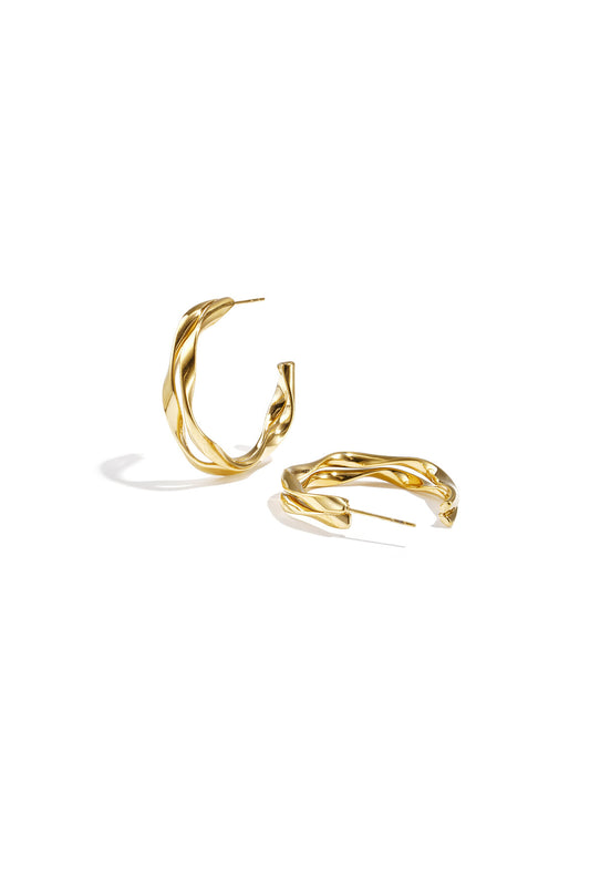 Organic double hoop earrings