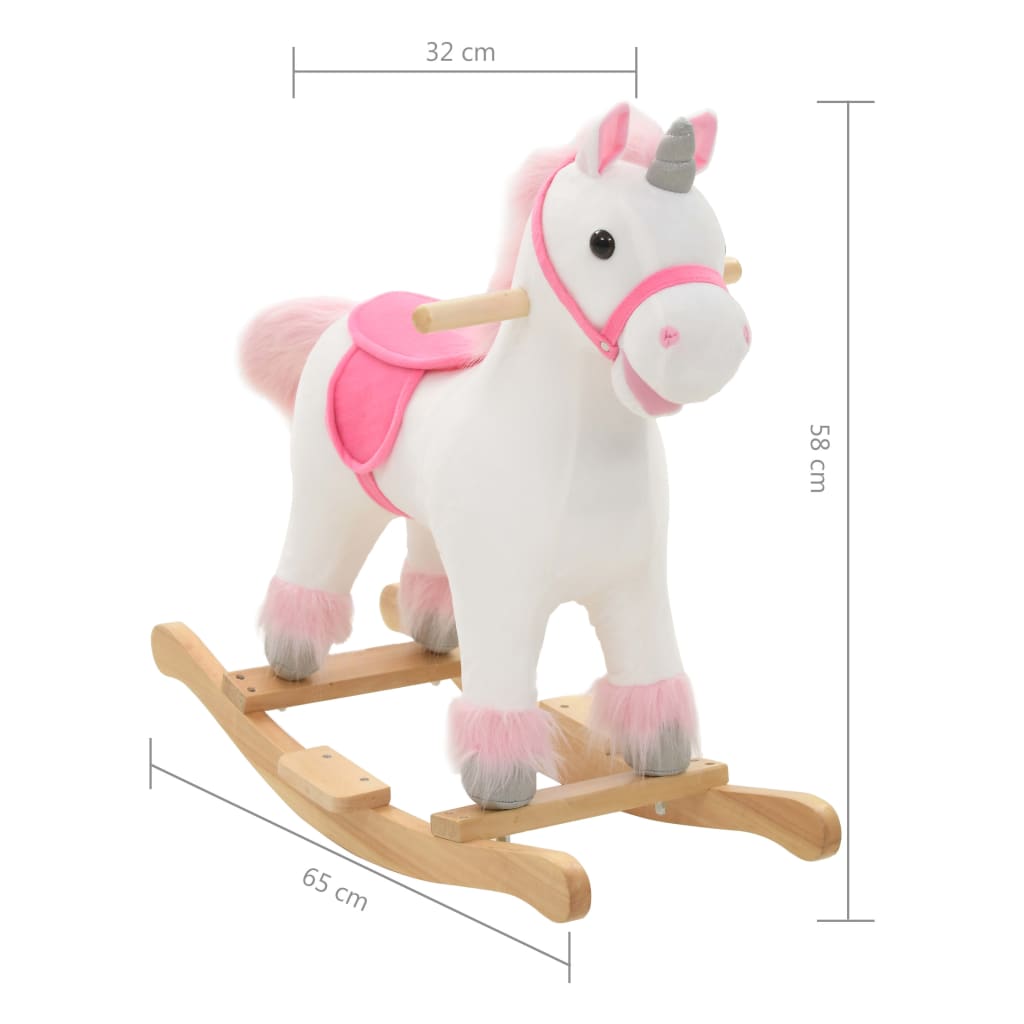 Hobbeldier 65X32X58 Cm Pluche Wit En Roze