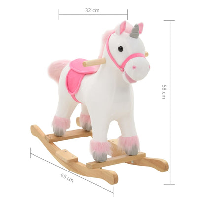 Hobbeldier 65X32X58 Cm Pluche Wit En Roze
