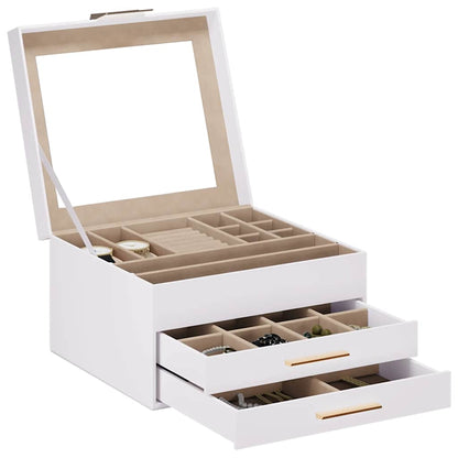 Sieradendoosje 3-Laags 23X20,5X14 Cm Wit