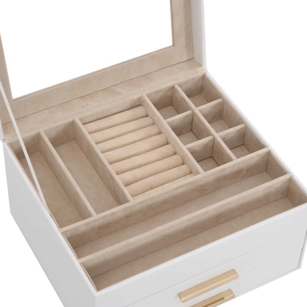 Sieradendoosje 3-Laags 23X20,5X14 Cm Wit