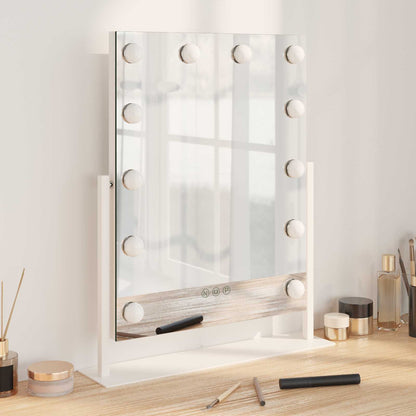 Led Make-Up Spiegel Wit 50 X 10 X 44 Cm Glas En Staal