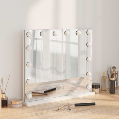 Led Make-Up Spiegel Wit 50 X 10 X 44 Cm Glas En Staal