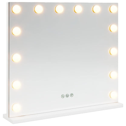 Led Make-Up Spiegel Wit 50 X 10 X 44 Cm Glas En Staal