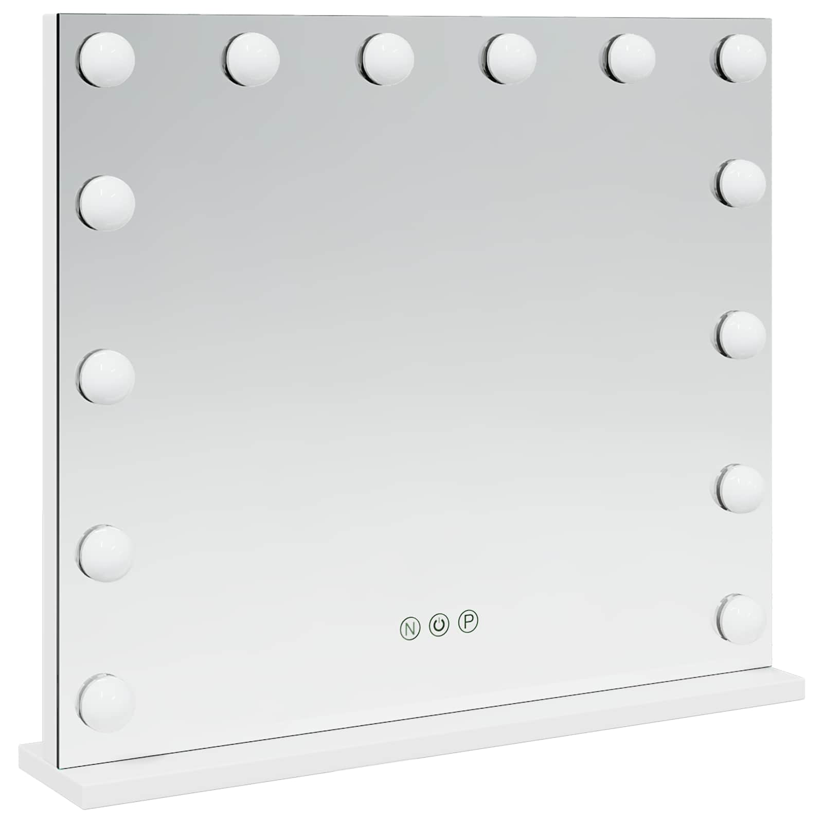 Led Make-Up Spiegel Wit 50 X 10 X 44 Cm Glas En Staal