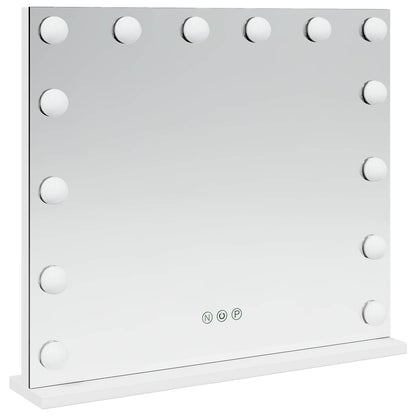 Led Make-Up Spiegel Wit 50 X 10 X 44 Cm Glas En Staal