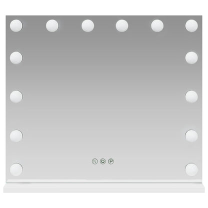 Led Make-Up Spiegel Wit 50 X 10 X 44 Cm Glas En Staal