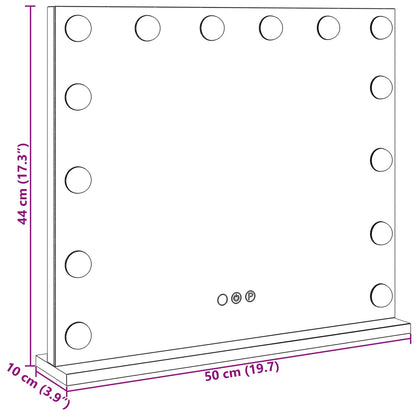 Led Make-Up Spiegel Wit 50 X 10 X 44 Cm Glas En Staal