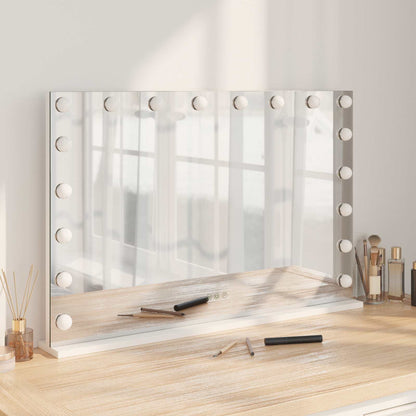 Led Make-Up Spiegel Wit 50 X 10 X 44 Cm Glas En Staal